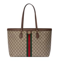 Gucci Ophidia Large Tote Bag Beige And Dark Brown Gg Supreme 38Cm 631685 96Iwb 8745