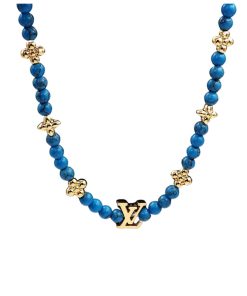 Alternative view of Louis Vuitton Turquoise Pearl Necklace Blue