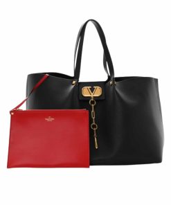 Valentino Garavani Large Vlogo Escape Shopper Tote Black 41Cm