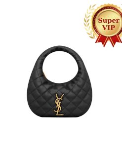 [Super Vip 1:1] – Saint Laurent Icarino Mini In Quilted Nappa Leather Black 19Cm 871329AAANG1000