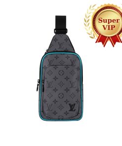 Alternative view of [Super Vip 1:1] Louis Vuitton Avenue Slingbag PM Monogram Eclipse Revers Turquoise 20Cm M11703