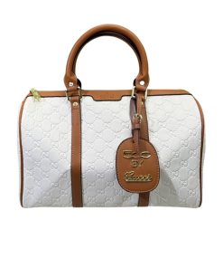 Gucci Tote Bag Canvas Leather Crossbody Handbag White 33Cm