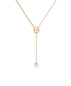 Gucci Blondie Pearl Drop Necklace Gold 774689 I4620 8078