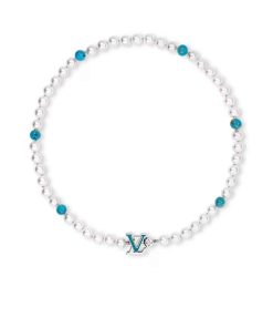 Alternative view of Louis Vuitton Turquoise Rodeo Necklace White And Blue M02058