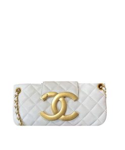 Alternative view of Chanel Long Flap Cc Logo Bag White 23Cm
