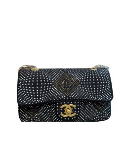 Alternative view of Chanel Evening Bag Velvet Diamante Metal Black 25Cm