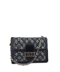 Louis Vuitton Dauphine Bag Silver Hardware Black 25Cm