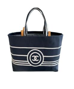 Alternative view of Chanel Denim Shopping Tote Blue 34Cm