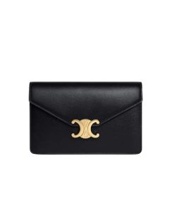 Alternative view of Celine Wallet On Chain Margo In Shiny Calfskin Black 20Cm 10L033Dpv 38No