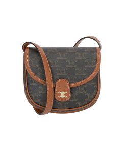 Alternative view of Celine Mini Besace In Triomphe Canvas And Tan 17Cm 196702Bzj 04Lu