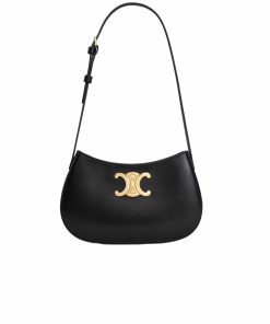 Alternative view of Celine Medium Tilly Bag In Shiny Black 21Cm 115703Bf4 38No