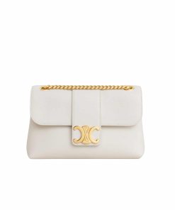 Alternative view of Celine Medium Celine Victoire Bag In Supple White 23Cm 116593Fdu 01Bc