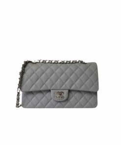 Alternative view of Chanel Medium Classic Flap Bag Silver Hardware Grey 25Cm