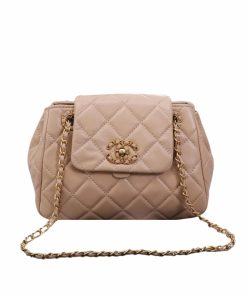 Chanel Mix Accordion Cc Flap Bag Quilted Glazed Pink 23Cm