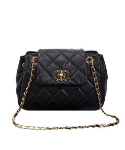 Alternative view of Chanel Mix Accordion Cc Flap Bag Quilted Glazed Black 23Cm