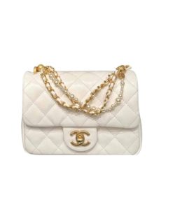 Alternative view of Chanel Mini Flap Bag White 17Cm As4385
