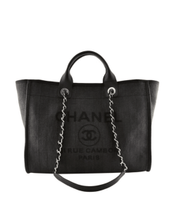 Alternative view of Chanel Canvas Large Black Tote Bag 38Cm A66941