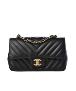 Alternative view of Chanel Chevron Quilted Mini Rectangular Flap Black 19Cm