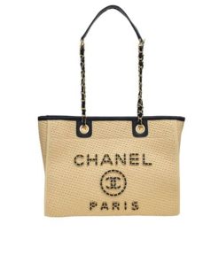 Alternative view of Chanel Deauville Tote Straw With Chain Detail 39Cm