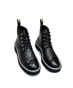 Alternative view of Chanel Cc Cap Toe Boots Quilted Black