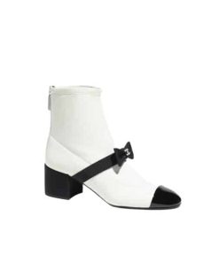 Alternative view of Chanel Short Boots Stretch White Black G40099 Y56621 K5932