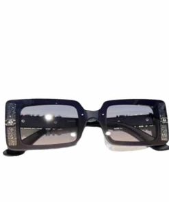 Alternative view of Chanel Rectangle Shiny Design Gradient Sunglasses Deep Blue
