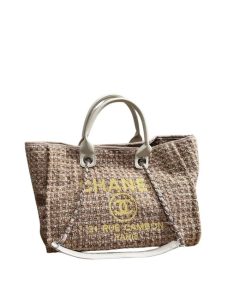 Alternative view of Chanel Deauville Large Tote Shopping Bag Beige 38Cm