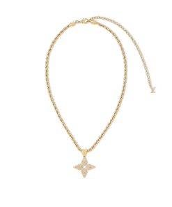 Loui Vuitton Lv Rope Pendant Necklace Gold M01751