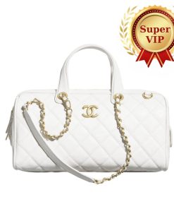 [Super Vip 1:1] Chanel Large Bowling Bag White 31Cm As5579 B20894 10601