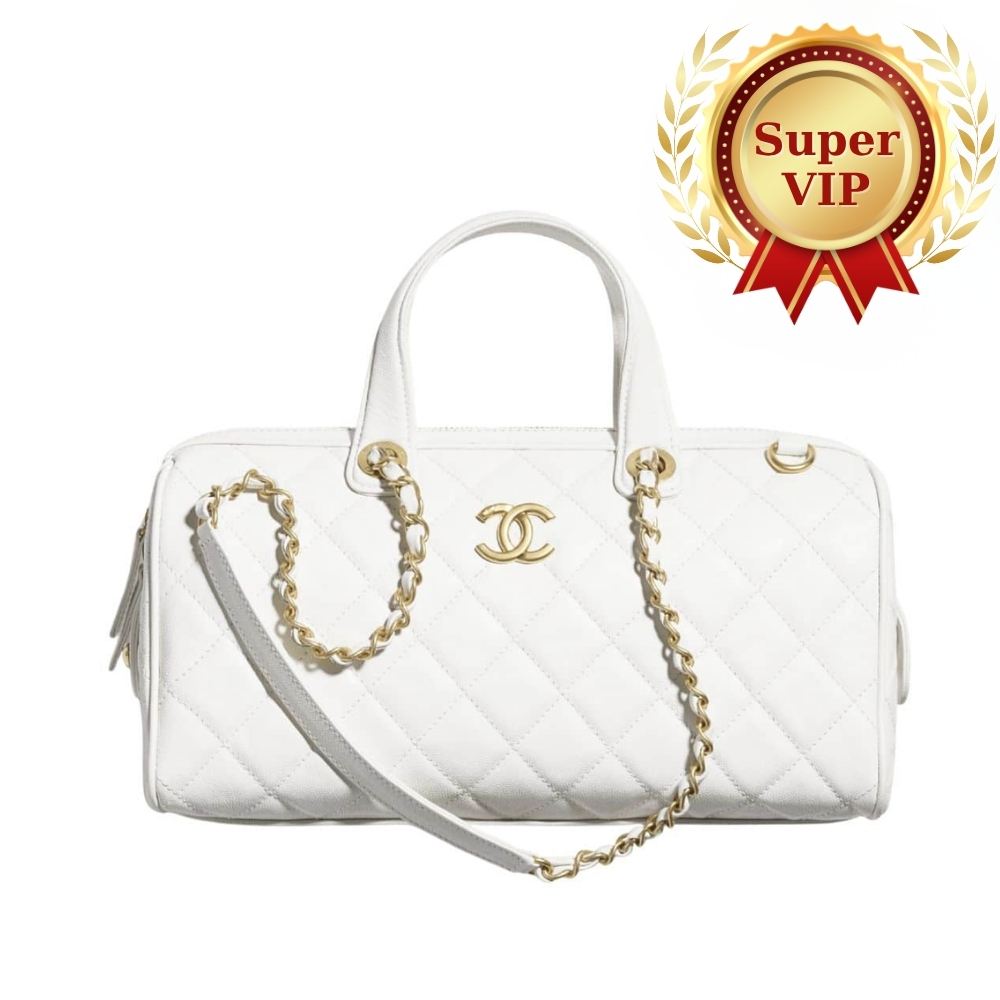 [Super Vip 1:1] Chanel Large Bowling Bag White 31Cm As5579 B20894 10601