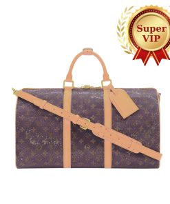 [Super Vip 1:1] Louis Vuitton Keepall Bandoulière 50 Satin Purple 50Cm M13977