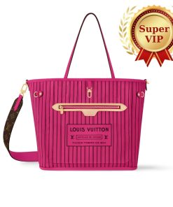 [Super Vip 1:1] Louis Vuitton Neverfull Bandoulière Inside Out MM Bag Pink 31Cm M12707