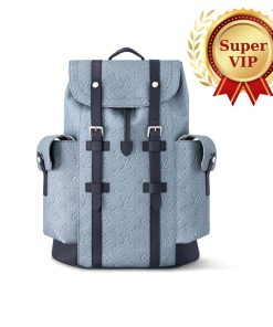 [Super Vip 1:1] Louis Vuitton Christopher MM Backpack Monogram Heritage Blue 44Cm M14676