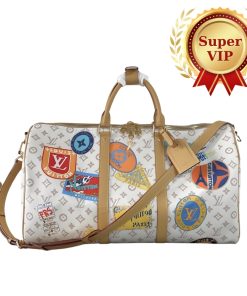 [Super Vip 1:1] Louis Vuitton Keepall Bandoulière 45 Bag Monogram Dune Coated Canvas 45Cm M14736