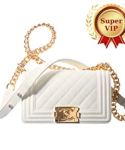 Alternative view of [Super Vip 1:1] Chanel Large Boy Handbag White 25Cm A67086 B06643 10601
