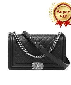 Alternative view of [Super Vip 1:1] Chanel Boy Medium Handbag Sliver Hardware Black 25Cm A67086 Y09953 94305