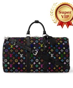 [Super Vip 1:1] Louis Vuitton X Takashi Murakami Keepall Bandoulière 50 Black 50Cm M13745