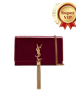 [Super Vip 1:1] Saint Laurent Kate Tassel Chain Wallet Burgundy 19Cm 742833Bmiiw6413