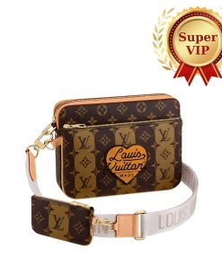 Alternative view of [Super Vip 1:1] Louis Vuitton Trio Messenger Bag Monogram Stripes Brown 25Cm M45965