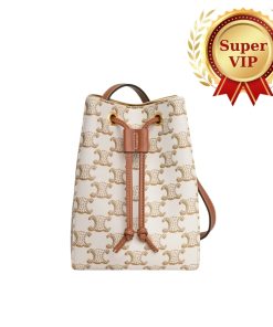 [Super Vip 1:1] Celine Micro Sailor In Triomphe Canvas White And Tan 17Cm 10M742Gce 01Ta