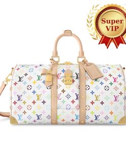 [Super Vip 1:1] Louis Vuitton X Murakami Keepall Bandoulière 45 White 45Cm M13742