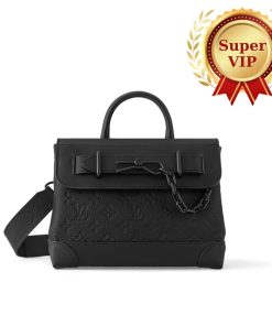 [Super Vip 1:1] Louis Vuitton Steamer PM Taurillon Monogram Black 25Cm M24436