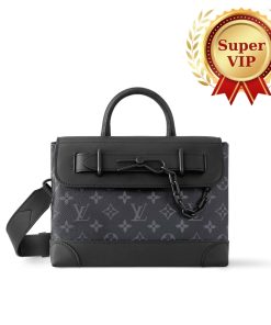 [Super Vip 1:1] Louis Vuitton Steamer PM Monogram Eclipse Canvas Black 25Cm M46953