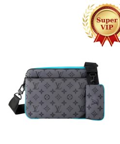 Alternative view of [Super Vip 1:1] Louis Vuitton Trio Messenger Monogram Eclipse Reverse Turquoise 25Cm M11648
