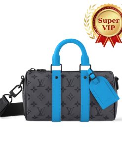 [Super Vip 1:1] Louis Vuitton Keepall Bandoulière 25 Monogram Eclipse Reverse Turquoise 25Cm M11645