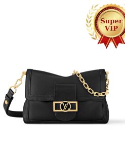 Alternative view of [Super Vip 1:1] Louis Vuitton Dauphine Soft MM Calfskin Black 24Cm M25209