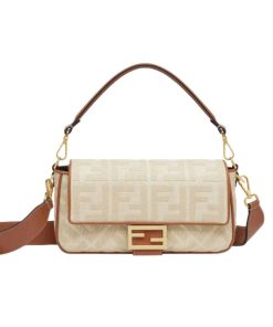 Alternative view of Fendi Baguette Natural Straw Bag With Ff Embroidery 26Cm 8Br600Ap4Mf1Lmp