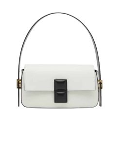 Alternative view of Fendi Baguette White And Black Color Block Leather Bag 26Cm 8Br821Apkof1Nz3