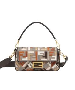 Alternative view of Fendi Baguette Multicolor Canvas Bag With Ff Embroidery 25Cm 8Br600Anh4F1Mql
