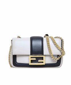 Alternative view of Fendi Women Mini Baguette Chain Shoulder Bag White 19Cm